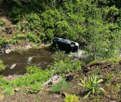 Brandon Garrett's truck in the ravine.